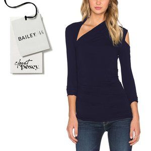 NWT . bailey 44 . expressionist blouse . navy blue . small